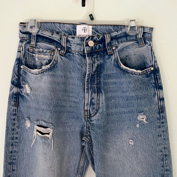Anine Bing Distressed Straight Leg Jeans - Picture 6 of 12